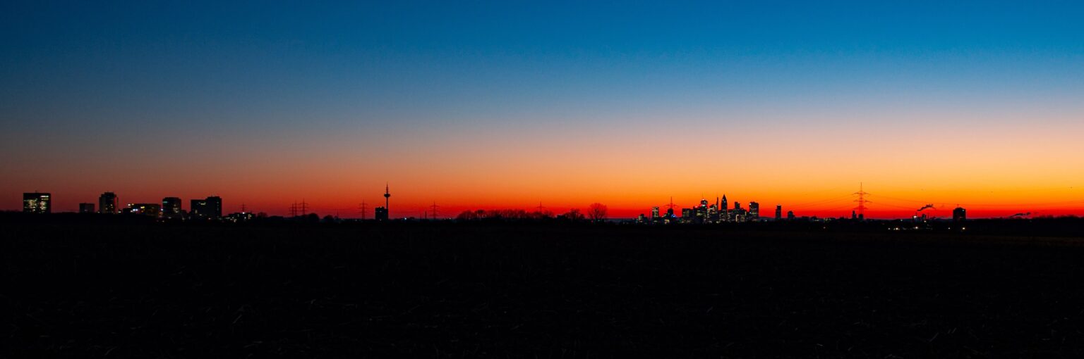Frankfurt Skyline in the sunset